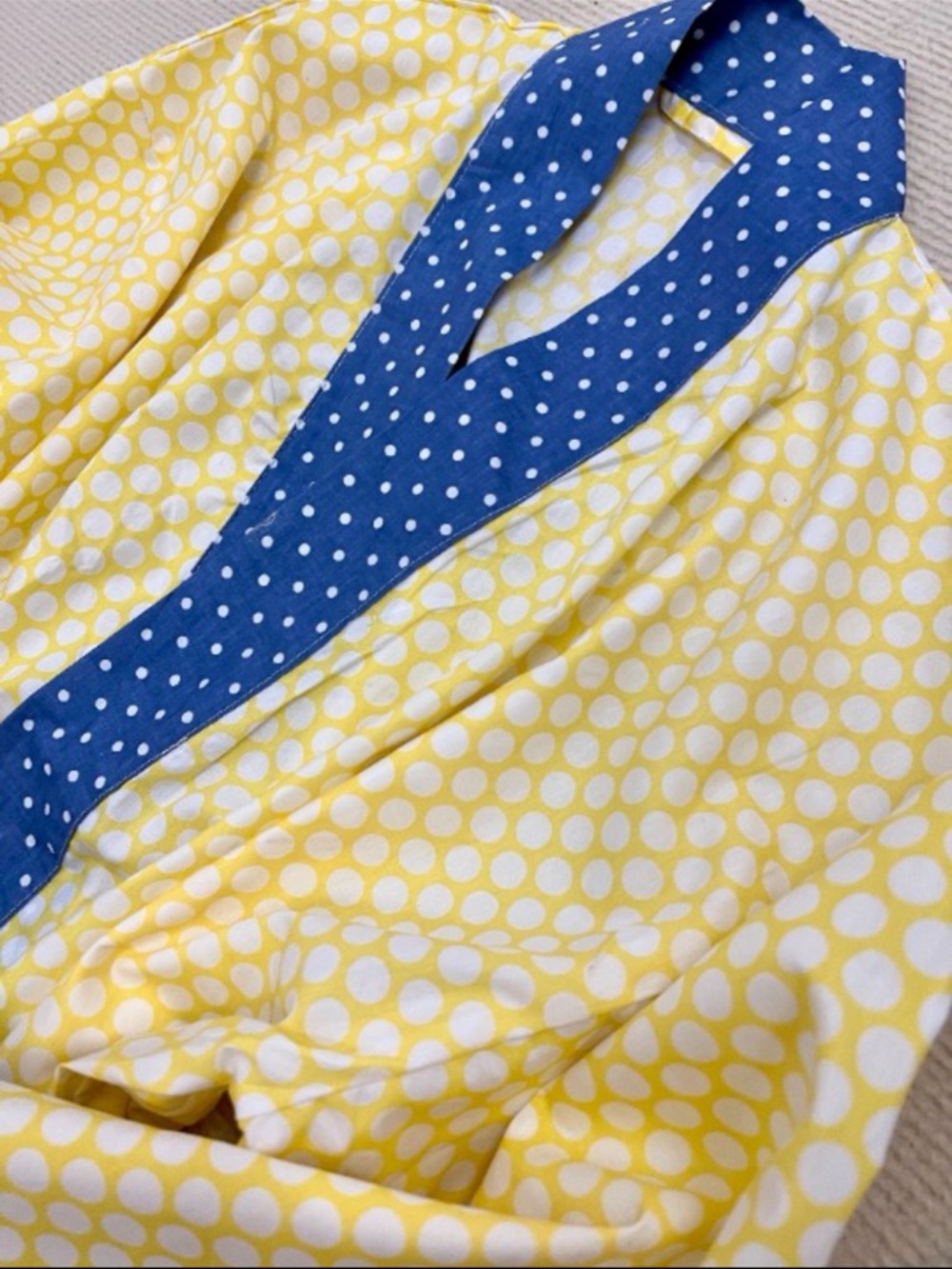 New Cotton Kimono Robe-Yellow Dot Short Getting Ready Robes Bridesmaid robe - Picture 2 of 2